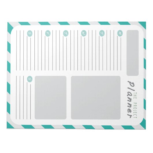 Wöchentlicher Projektplaner - Grün Notizblock (Vorderseite)