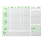 Wöchentlicher Reinigungsplaner | Kostensenker Notizblock (Vorderseite)