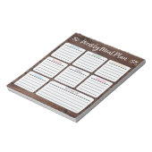 Wöchentlicher Speiseplan - Dunkelbraun Notizblock (Rotiert)