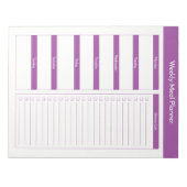 Wöchentlicher Speiseplan - Lila Notizblock (Vorderseite)