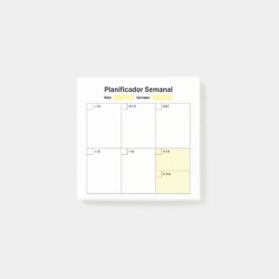 Wöchentlicher Studienplaner (auf Spanisch) Post-it Klebezettel