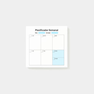 Wöchentlicher Studienplaner (auf Spanisch) Post-it Klebezettel