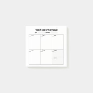 Wöchentlicher Studienplaner (auf Spanisch) Post-it Klebezettel