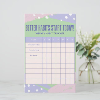 Wöchentlicher Tracker Briefpapier