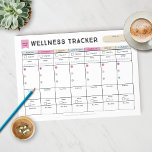 Wöchentlicher Wellness-Tracker Notizblock<br><div class="desc">Mit diesem Wellness-Tracker können Sie Ihr Wohlbefinden während der ganzen Woche verfolgen. Behalt deine Ernährung,  Fitness,  Vitamine,  Schlaf,  Wasseraufnahme und Zeit.</div>
