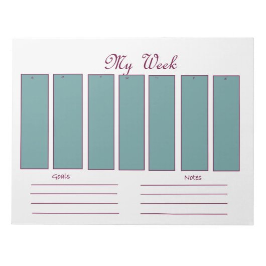 Wöchentliches Abreißen des Planers Notizblock (Vorderseite)