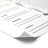 Wöchentliches Feinkostplanner Poster (Ecke)