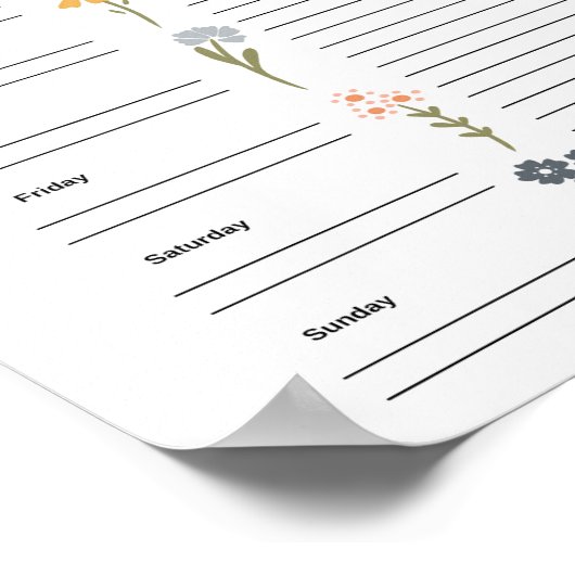 Wöchentliches Feinkostplanner Poster (Ecke)