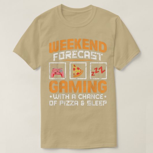 Wöchentliches Forecast Gaming mit Pizza & S Chance T-Shirt (Design vorne)