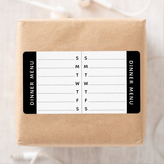 Wöchentliches Menü oder Zeitplan Planneraufkleber (Insitu)