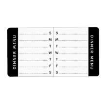 Wöchentliches Menü oder Zeitplan Planneraufkleber