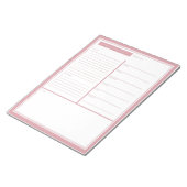 Wochenträchtige Blush-Liste Notizblock (angewinkelt)
