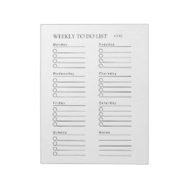 Wochenübersicht Notizblock