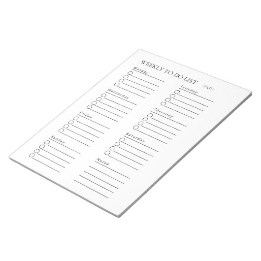 Wochenübersicht Notizblock (angewinkelt)