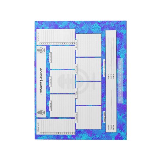 Wochenzeitplaner mit monatlichen Zielen Notizblock (Rotiert)