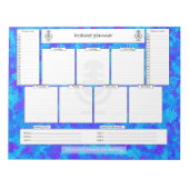 Wochenzeitplaner mit monatlichen Zielen Notizblock (Vorderseite)