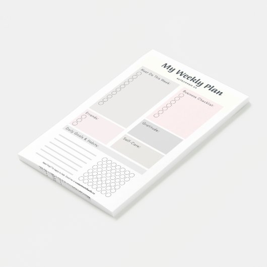 Wochenziel und Habit-Tracker Post-it Klebezettel (angewinkelt)
