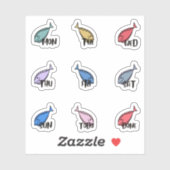 WocheTage Fische Aufkleber (Blatt)