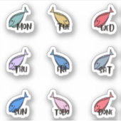 WocheTage Fische Aufkleber (Vorderseite)