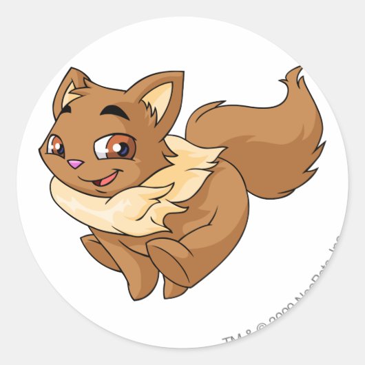 Wocky Brown Runder Aufkleber (Vorderseite)