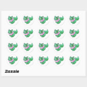 Wocky Green Runder Aufkleber (Blatt)
