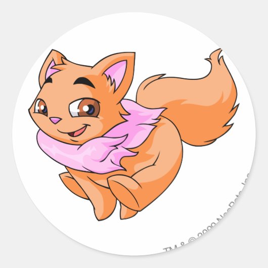 Wocky Orange Runder Aufkleber (Vorderseite)