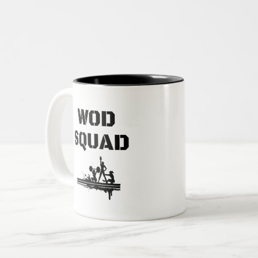WOD GRUPPE - Crossfit-Inspiriertes einzigartiges Zweifarbige Tasse (Vorderseite Links)