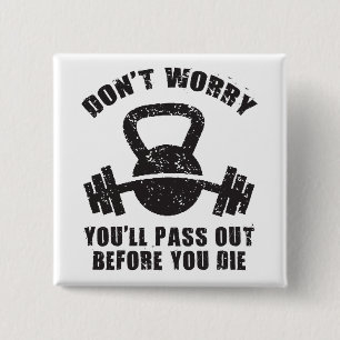 WOD-Spaß - Vor dem Die weitergeben. Funny Fitness Button