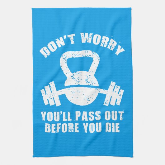 WOD-Spaß - Vor dem Die weitergeben. Funny Fitness Handtuch (Vertikal)