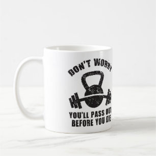 WOD-Spaß - Vor dem Die weitergeben. Funny Fitness Kaffeetasse