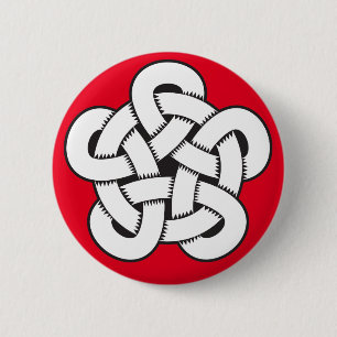 Wodcut-Stil Fünffachknoten Button