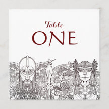 Woden & Fríge Individuelle Tischnummern