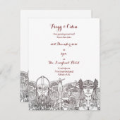 Woden & Fríge Save the Date Einladung (Vorne/Hinten)