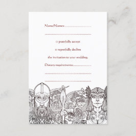 Woden & Fríge Wedding RSVP Einladung