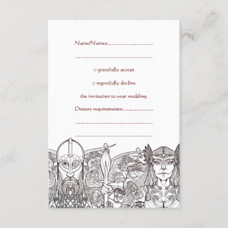 Woden & Fríge Wedding RSVP Einladung