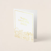 Woden & Fríge Wedding speichern Sie die Date Foil 