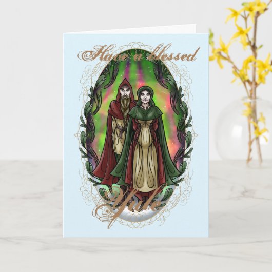 Woden & Fríge: Weihnachten Grüße Karte (Gelbe Blume)