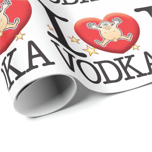 Wodka-Liebe-Mann Geschenkpapier (Rolleneckpunkt)