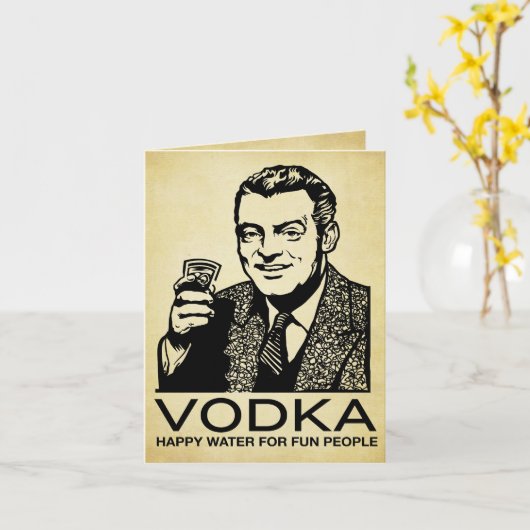 Wodka-Retro Karte (Gelbe Blume)