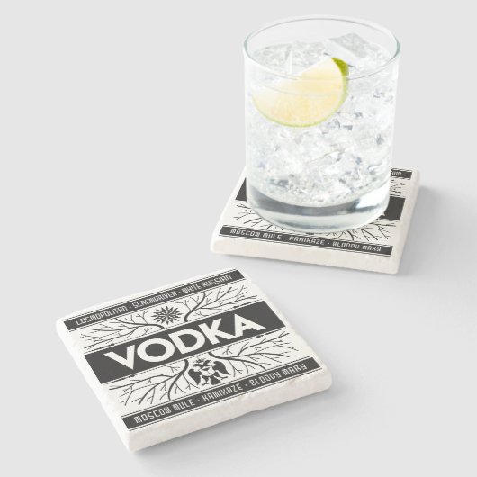 Wodka-Unterlage Steinuntersetzer (Seitenansicht)