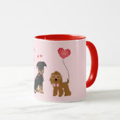 Wof you be mine Valentine Hunde Tasse (VorderseiteRechts)