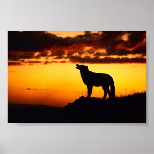 Wofl Sunset Poster (Vorne)