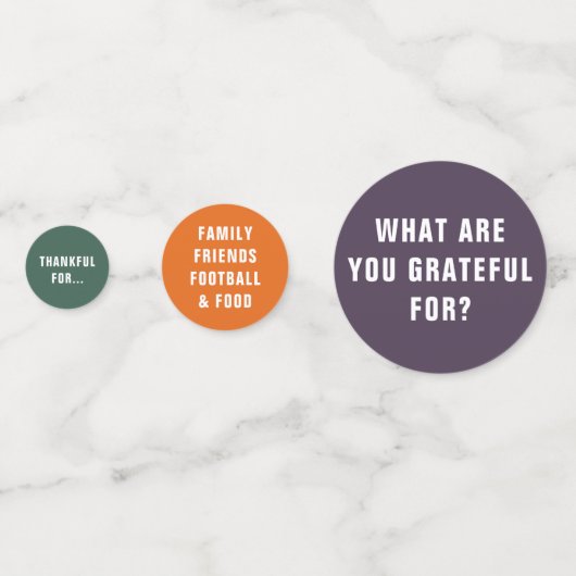 Wofür bist du dankbar? | Moderne Typografie Konfetti (Rückseiten)