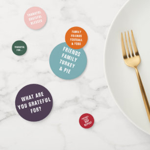 Wofür sind Sie dankbar?  Moderne Typografie Konfetti