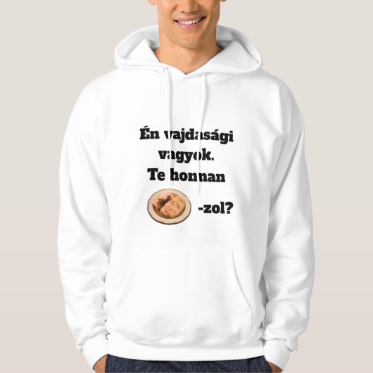 Woher KOMM-st du? Männer Langarm Hoodie (Vorderseite)