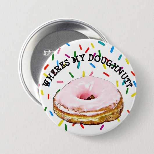Woher mein Donut Doughnut Button (Vorne & Hinten)