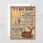 Wohin auch immer Ihre Reise im Leben - Hirsche Vat Postkarte (Vorne/Hinten)