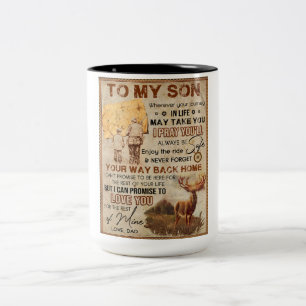 Wohin auch immer Ihre Reise im Leben - Hirsche Vat Zweifarbige Tasse