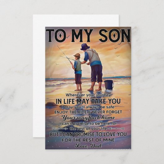 Wohin auch immer Ihre Reise in lebensfischen Vater Dankeskarte (Vorne/Hinten)