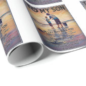 Wohin auch immer Ihre Reise in lebensfischen Vater Geschenkpapier (Rolleneckpunkt)